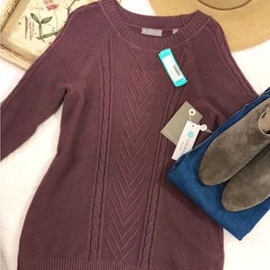 NWT Evolution by Cyrus Betsy Cable Knit Sweater